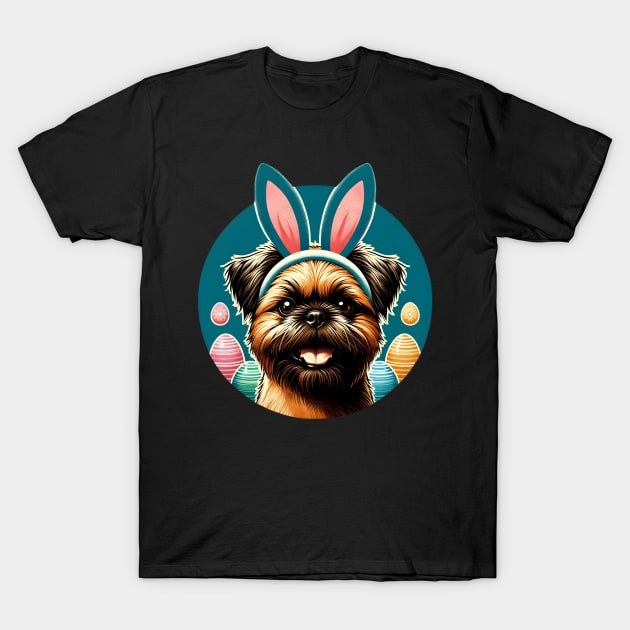 Brussels Griffon with Bunny Ears Enjoys Easter Fun T-Shirt by ArtRUs